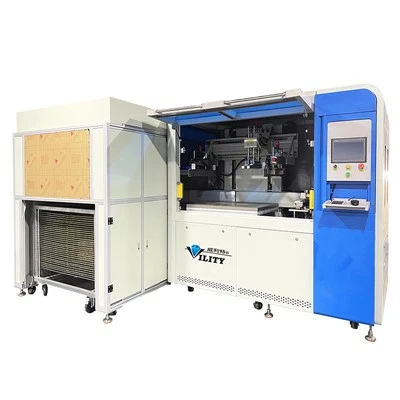 Macchina per la stampa serigrafica con registrazione CCD foglio per foglio+macchina per la ricezione di rack multi-strato